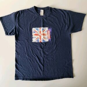 London Shirt Mens Large Union Jack Flag England British Britain Red‎ White Blue